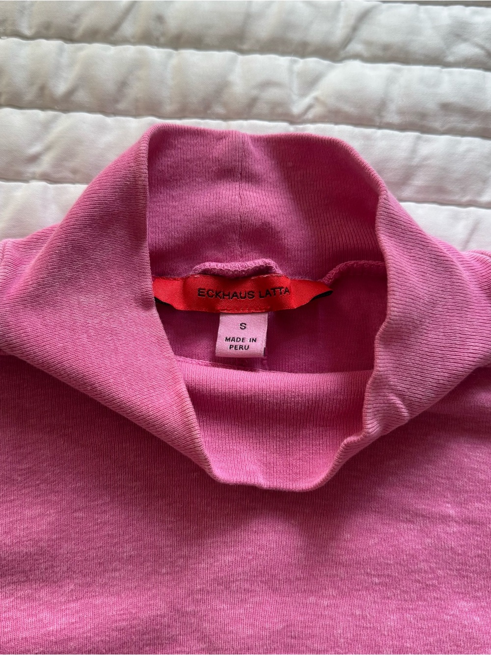 Eckhaus Latta Pink Mock Neck Long Sleeve Top - Picture 3 of 6